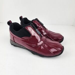 Cougar Howdoo Rain Patent‎ Leather Shoes Zip Up Womens 6M Red Waterproof Comfort
